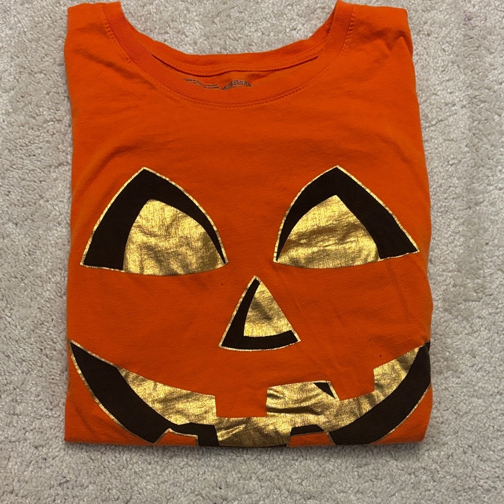 Women’s Pumpkin T-Shirt - Orange Black and Gold